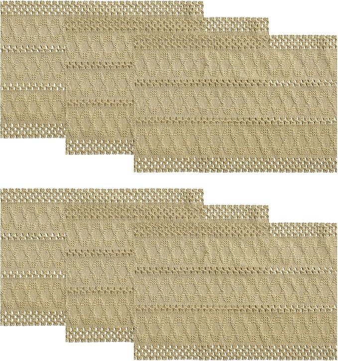 Artoid Mode Burlap Brown Farmhouse Woven Rustic Hollow Placemats Set of 6,12x18 Inch Seasonal Holiday Table Mats Party Kitchen Dining Decoration