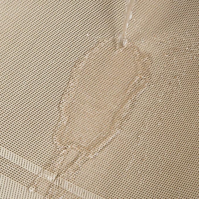 Placemats, Washable PVC Table Mats, Woven Vinyl Placemat for Dining Table Place Mats Set (6 Placemats and 1 Table Runner, Beige-Frames)