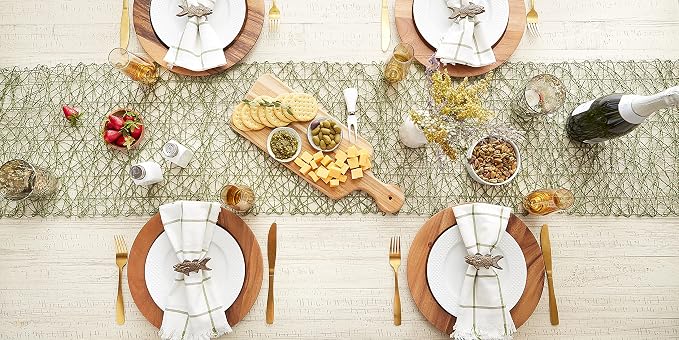 DII Woven Paper Tabletop Collection Holiday or Event Decor, Table Runner, 14x72, Dark Green