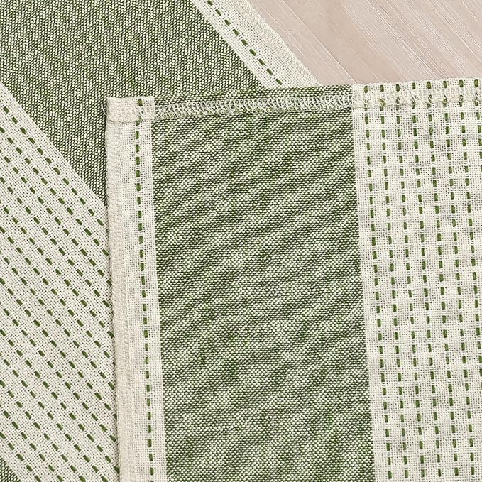 Artoid Mode Sage Green Farmhouse Rustic Table Runner, Seasonal Macrame Fabric Kitchen Dining Holiday Wedding Table Decor for Home Party 13x108 Inch