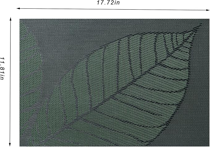 CADONO Placemats Set of 6 Washable Indoor/Outdoor Vinyl Place Mats for Dining Table Durable Non-Slip Heat Resistant PVC Weave Table Mats（Leaf Style Dark-Green）