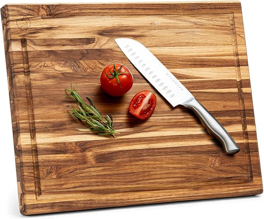 WALDWERK Large Teak Wood Cutting Board (18 x 14 x 1,2") - Solid Wood Cutting Board - Large Teak Wood Chopping Board - Wooden Butcher Block for Kitchen