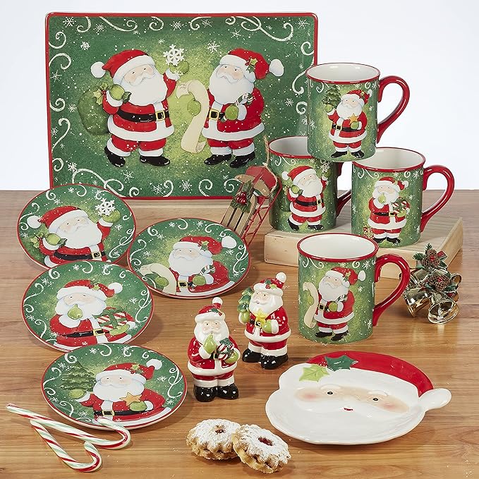 Certified International Holiday Magic Santa 20 oz. Mugs, Set of 4