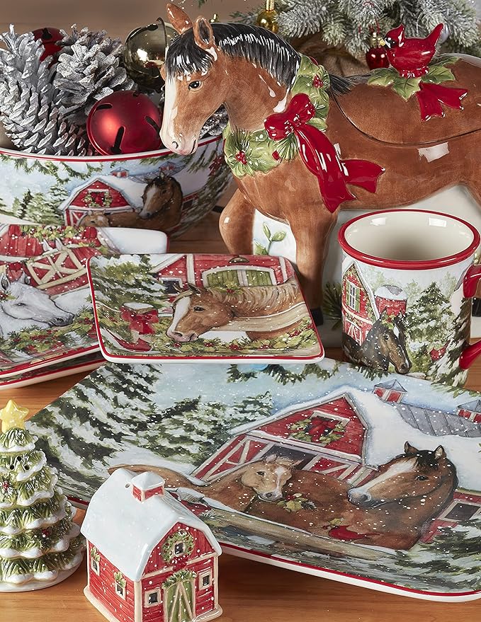 Certified International Homestead Christmas 16 oz. Mugs, Set of 4