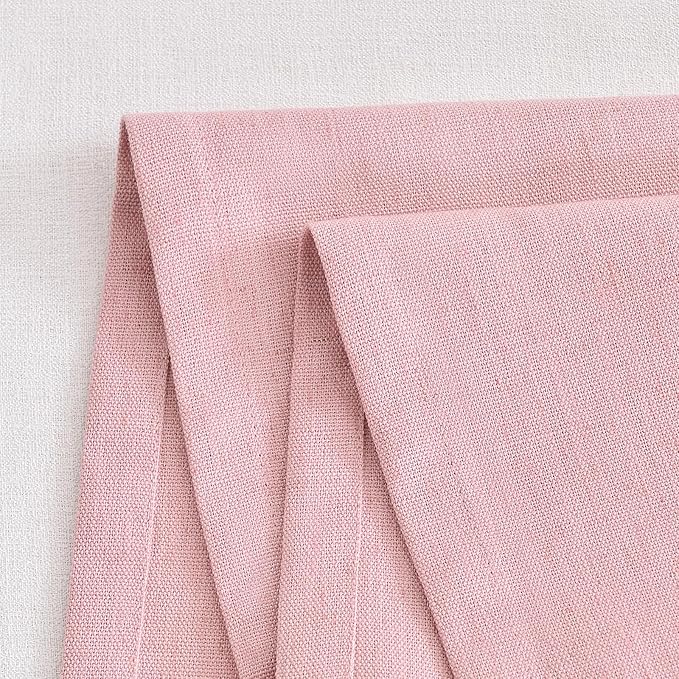Wracra Linen Style Table Runner, Rustic Farmhouse Pink Table Runners 36 Inches Long, Handcrafted Table Runner for Fall, Winter - Everyday Use and Machine Washable