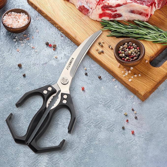 Kitchen Scissors All Purpose Kitchen Shears Heavy Duty for Cutting Chicken, Turkey, Meat, Bones, Vegetables Stainless Steel Spatchcock Shears Multipurpose Food Scissors