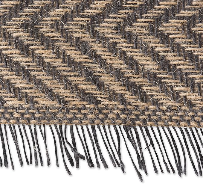 DII Jute Burlap Collection Kitchen Tabletop, Table Runner, 14x72, Chevron Gray