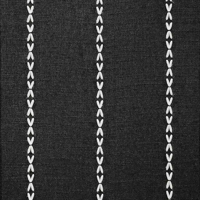 Braided Farmhouse Table Runner,Braided Black 13x90 Inch, Cotton Linen Table Runners 90 Inches Long, Embroidered Striped Black Boho Table Runner Rustic Home Decors