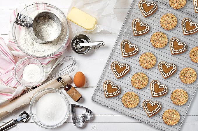 Mrs. Anderson’s Baking Professional Half Sheet Baking and Cooling Rack, 16.5 x 11.75-Inches, Set of 2
