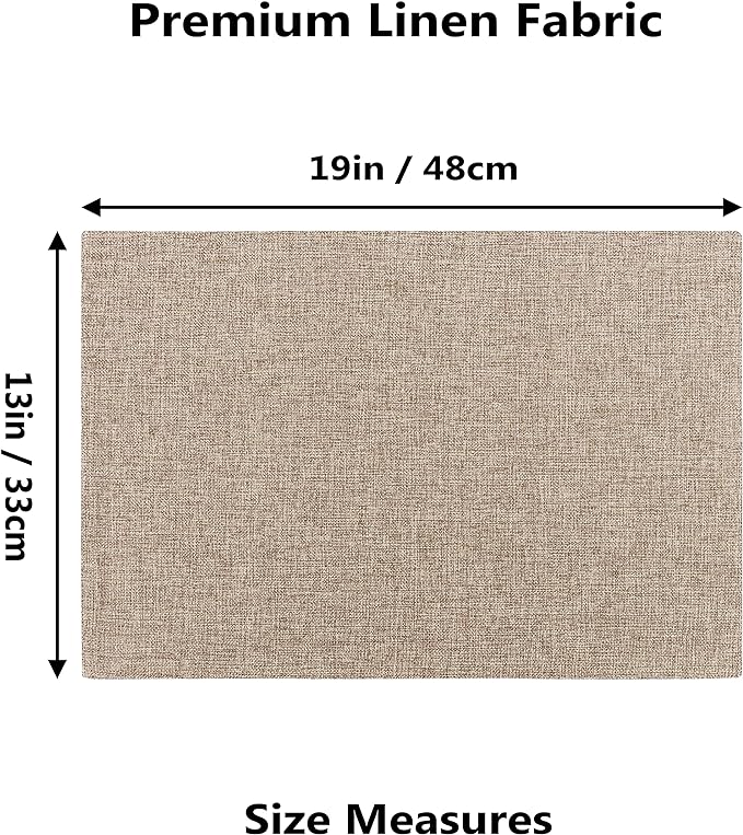 Home Brilliant Linen Placemats Set of 8 Heat Resistant Dining Table Cloth Place Mats Kitchen Table Mats Placemats Table Decor, Natural Linen