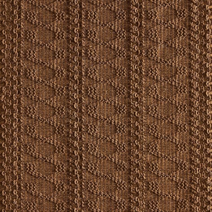 ZeeMart Macrame Style Boho Placemats Set of 4, Caramel 12x20 Inch | Decorative Farmhouse Table Mats, Natural Cotton Woven Place Mats, Bohemian Home Decor for Kitchen Dining Table