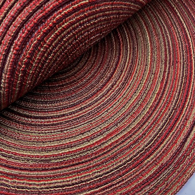 WAZAIGUR Red-A，Placemats,Round Placemats for Dining Table Set of 4 Woven Heat Resistant Non-Slip Kitchen Table Mats Diameter 14 Inch(Wine)