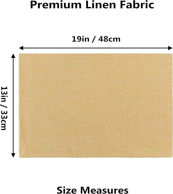 Home Brilliant Cloth Placemats Set of 8 Linen Placemat Washable Heat Resistant Dining Table Place Mats for Kitchen Table Holiday Dinner Decoration, Yellow