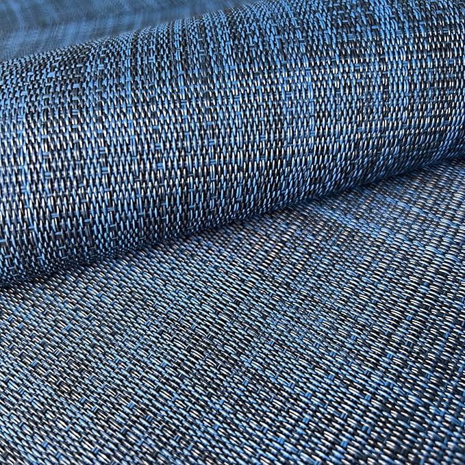 WAZAIGUR Placemats Set of 8 for Dining Table Heat-Resistant Washable Place Mats Woven Vinyl Kitchen Table Mats Easy to Clean,Navy Blue