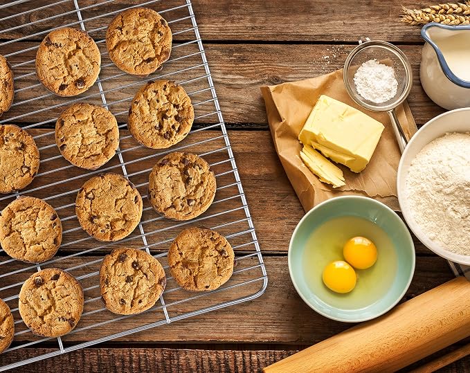 Mrs. Anderson's Baking Professional Cooling Rack, Heavy Duty Steel, 16.5 x 12.75 x 1-Inches