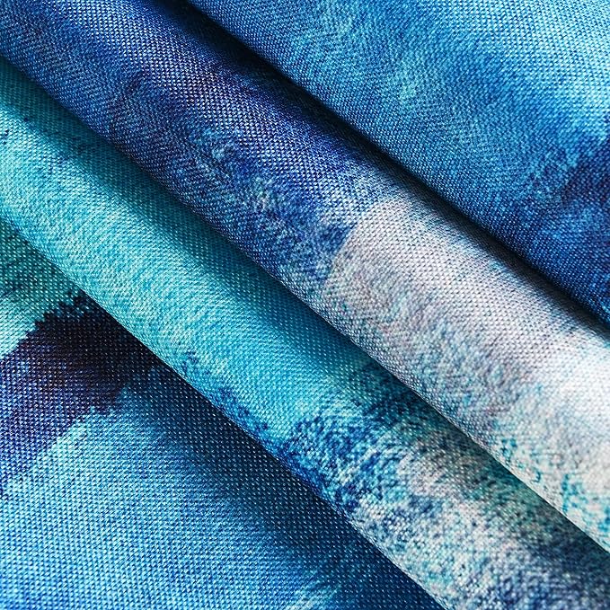 Turquoise Table Runner Teal Abstract Modern Art Painting Blue Table Linen for Farmhouse Kitchen Dining Parties Home Decor 13 x 108 Inch