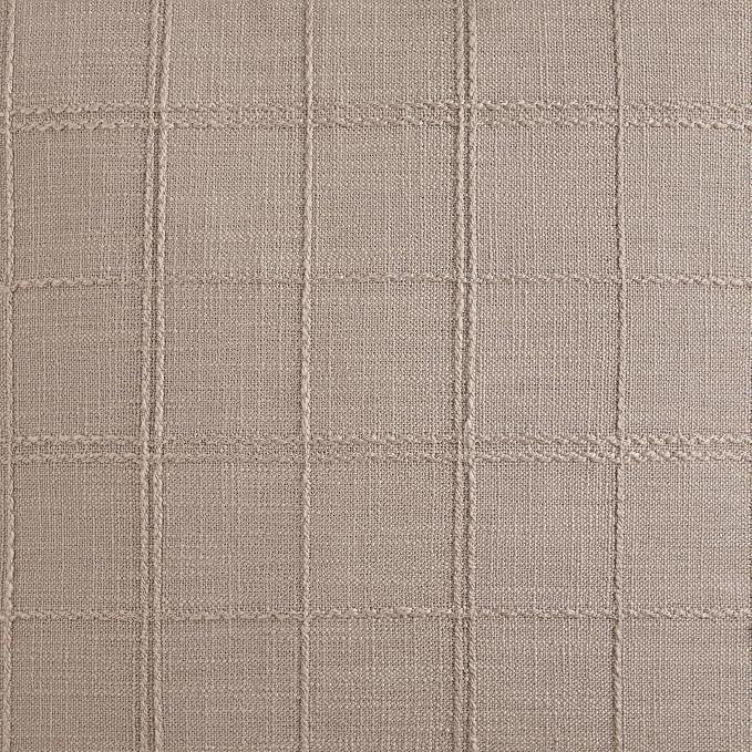 ZeeMart Linen Checked Farmhouse Table Runner, 13x72 Inches Taupe | Raised Grid Design, Rich Woven Texture, Linen Blend Table Runners 72 Inches Long, Machine Washable, Boho Home Kitchen Decor