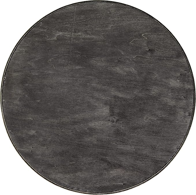 Elegant Designs HG2013-BKS Halloween Decoration Decorative 13.75'' Round Wood Serving Tray w/Handles, Black Spooky Season