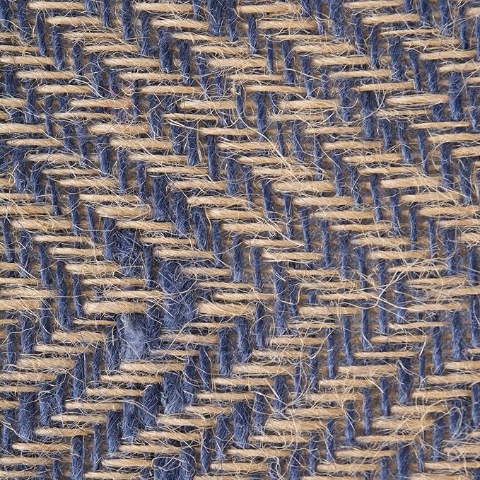 DII Jute Burlap Collection Kitchen Tabletop, Table Runner, 14x108, Chevron Blue