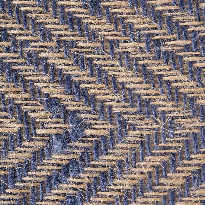 DII Jute Burlap Collection Kitchen Tabletop, Table Runner, 14x72, Chevron Blue