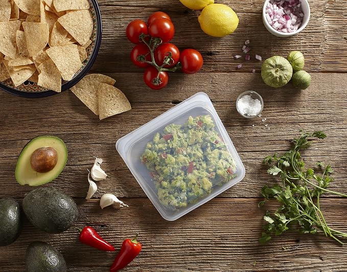 Stasher Silicone Reusable Storage Bag, Sandwich Bag, Reusable Freezer Bags, Microwave, Dishwasher, Oven Safe, Sous Vide, Premium Lunch Container, Eco Friendly, Leak-free Food Storage Bags, 28 oz, Lime