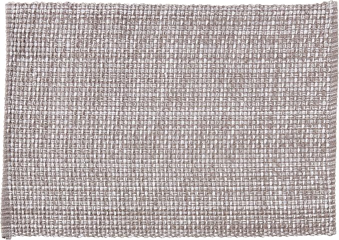 Sweet Home Collection 100% Cotton Placemats for Dining Room Rectangle Two Tone Woven Fabric 13" x 19" Soft Durable Table Mat Set, Set of 4, Gray
