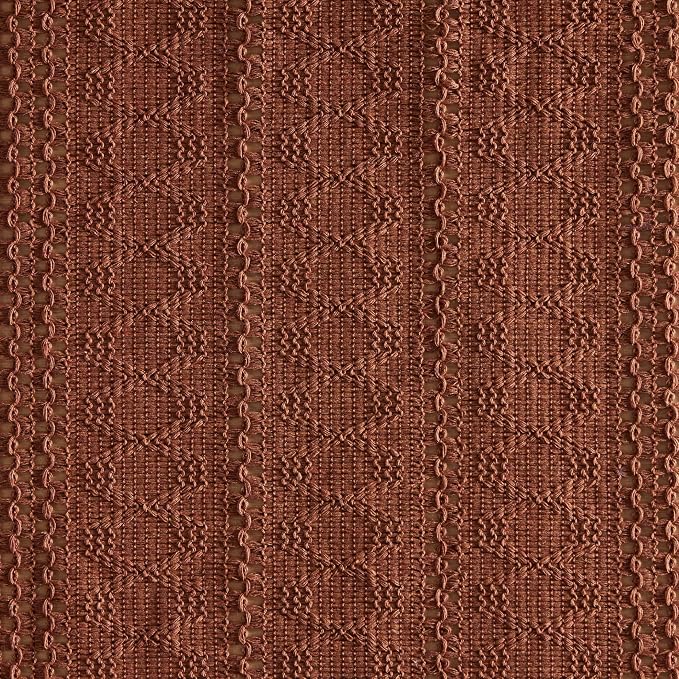 ZeeMart Macrame Style Boho Placemats Set of 6, Terracotta 12x20 Inch | Decorative Farmhouse Table Mats, Natural Cotton Woven Place Mats, Bohemian Home Decor for Kitchen Dining Table