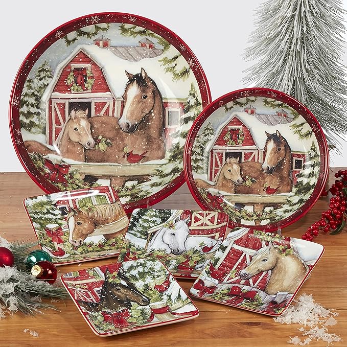 Certified International Homestead Christmas 16 oz. Mugs, Set of 4