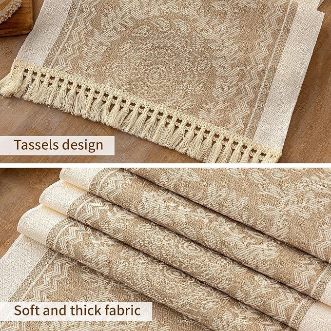 Table Runners 72 Inches Long Waterproof Boho Table Runner with Tassel Fringe,Table Runner for Party Coffee Table