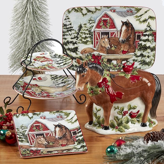 Certified International Homestead Christmas 16 oz. Mugs, Set of 4