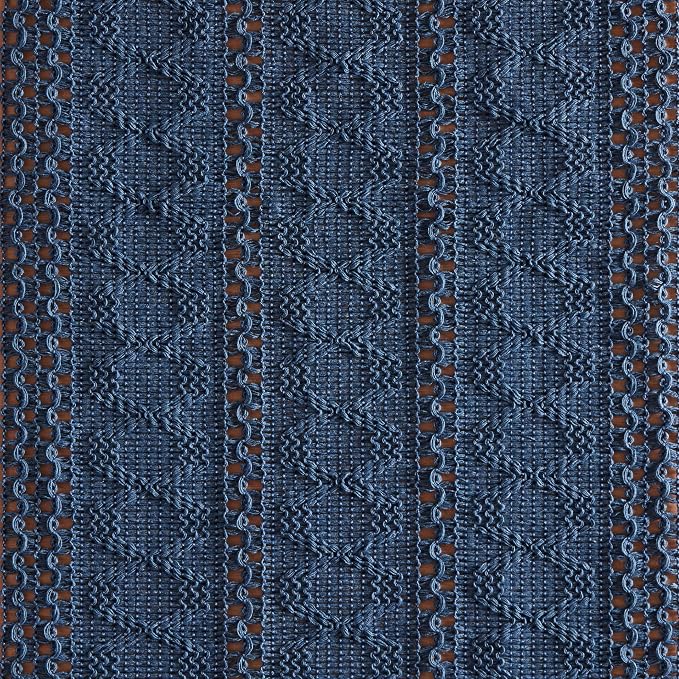 ZeeMart Macrame Style Boho Placemats Set of 6, Dusty Blue 12x20 Inch | Decorative Farmhouse Table Mats, Natural Cotton Woven Place Mats, Bohemian Home Decor for Kitchen Dining Table