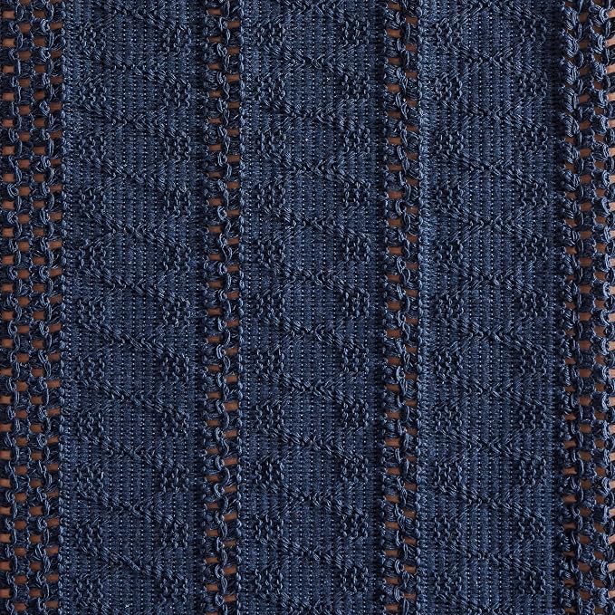 ZeeMart Macrame Style Boho Placemats Set of 4, Navy Blue 12x20 Inch | Decorative Farmhouse Table Mats, Natural Cotton Woven Place Mats, Bohemian Home Decor for Kitchen Dining Table