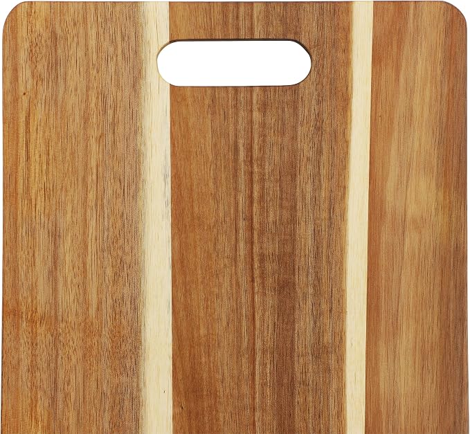 Elama Long Acacia Wood Foldable Charcuterie Board – Rectangular Serving Platter with Handles for Cheese, Meats, Appetizers & Snacks (33 Inch)