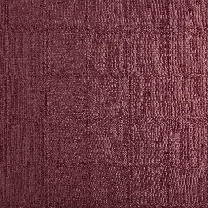 ZeeMart Linen Checked Farmhouse Table Runner, 13x72 Inches Burgundy | Raised Grid Design, Rich Woven Texture, Linen Blend Table Runners 72 Inches Long, Machine Washable, Boho Home Kitchen Decor