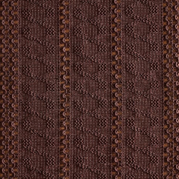 ZeeMart Macrame Style Boho Placemats Set of 4, Chocolate 12x20 Inch | Decorative Farmhouse Table Mats, Natural Cotton Woven Place Mats, Bohemian Home Decor for Kitchen Dining Table