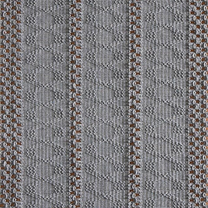 ZeeMart Macrame Style Boho Placemats Set of 6, Light Blue Grey 12x20 Inch | Decorative Farmhouse Table Mats, Natural Cotton Woven Place Mats, Bohemian Home Decor for Kitchen Dining Table