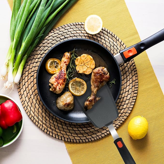 Silicone Spatula Turner, 6 PCS Spatulas Silicone Set for Nonstick Cookware, Dishwasher Safe 600°F Heat Resistant Kitchen Turner Spatula Home Kitchen Cooking Eggs, Pancake, Fish, Stir Fries (6)